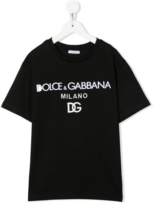 T-shirt bambino maniche corte nera Dolce & Gabbana Kids | L4JTEYG7E5GN0000